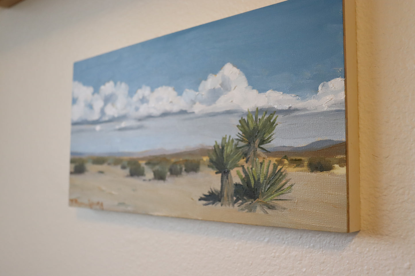 Wide Open Desert with Yuccas Original Oil Painting