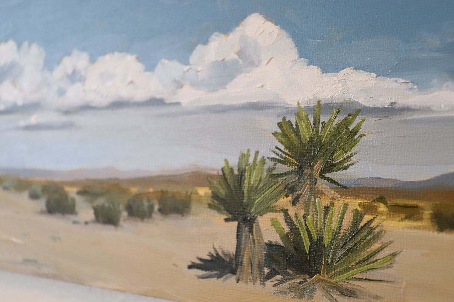 Wide Open Desert with Yuccas Original Oil Painting