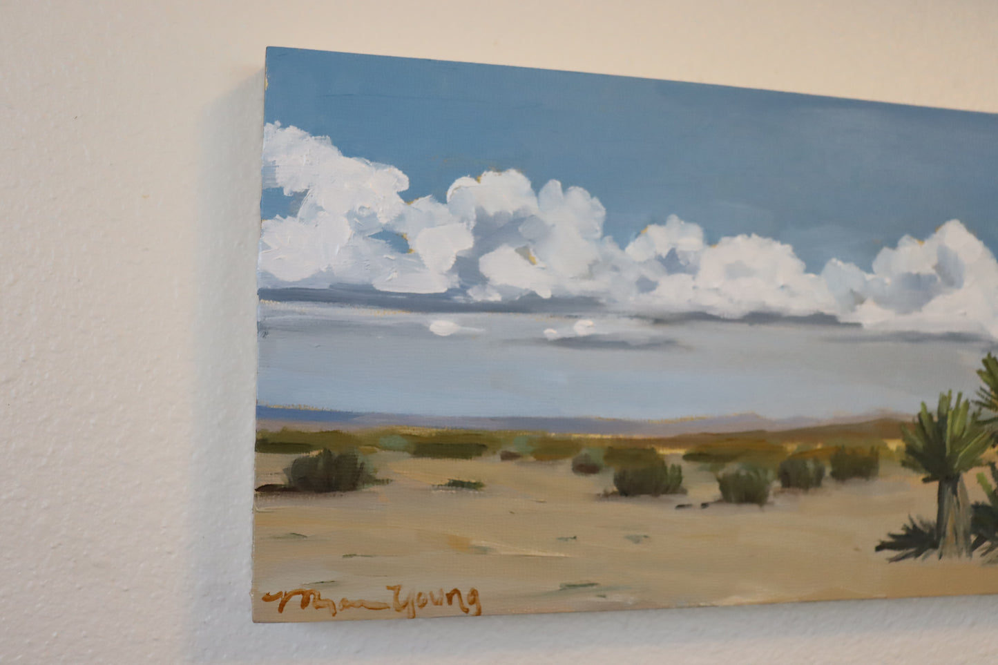 Wide Open Desert with Yuccas Original Oil Painting