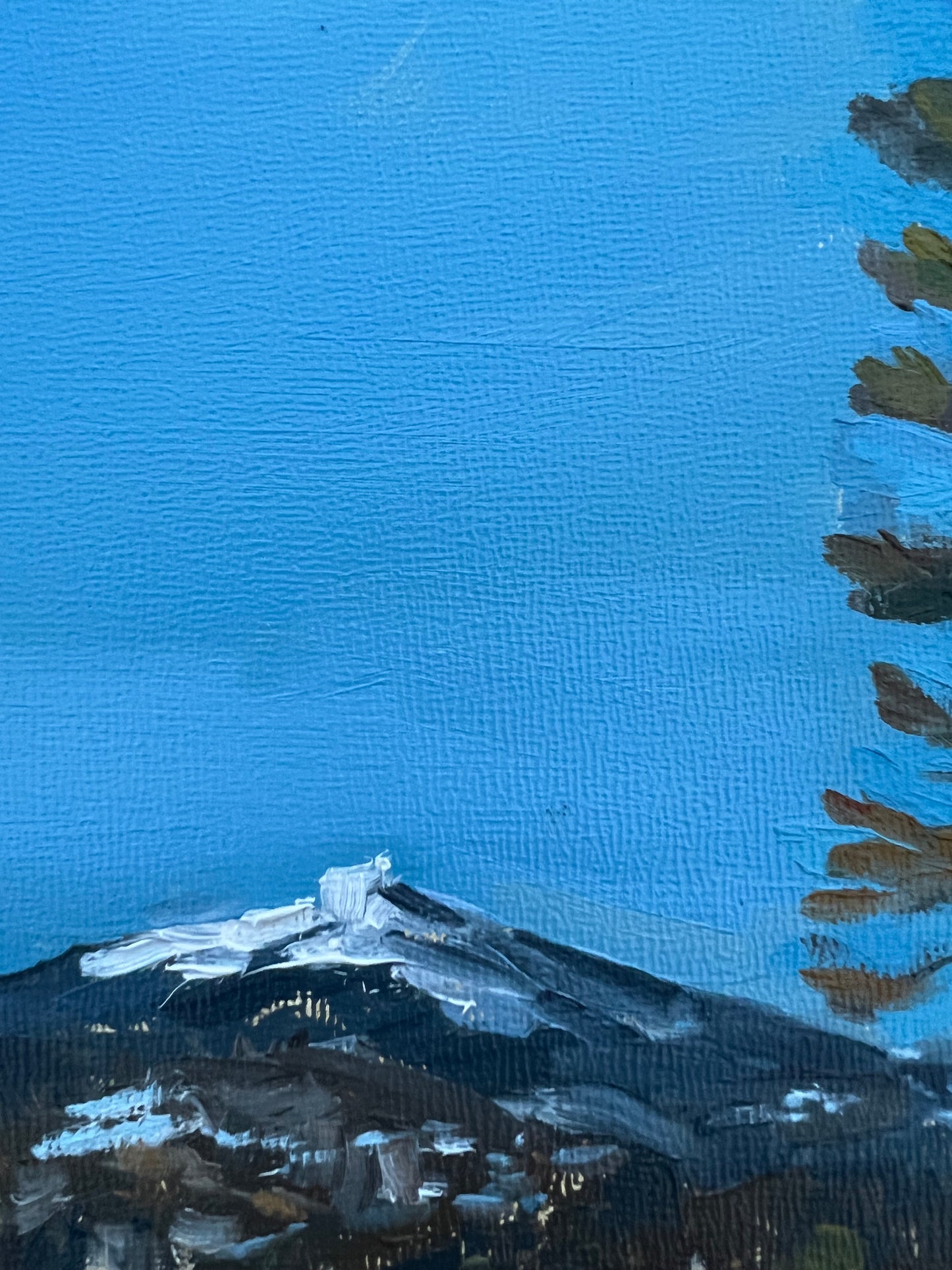 Winter Plein Air Painting of Mt.Ashland from the Old Siskiyou Summit